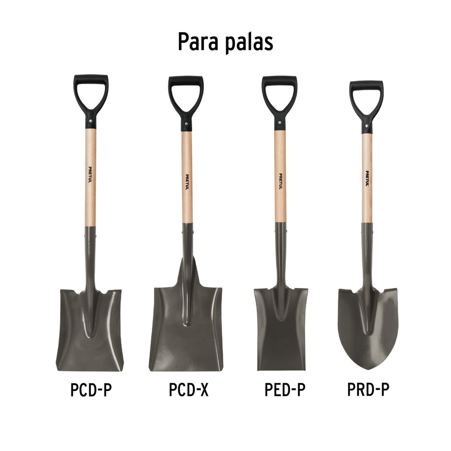 Mango para palas puño 'Y' plástico PCD-X, de 24', Pretul Caja con 6, 20548