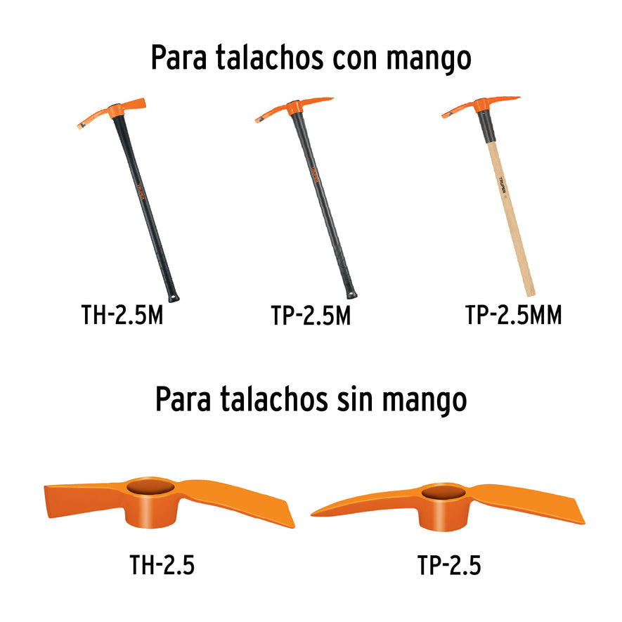 Mango para talachos TP-2.5M y TH-2.5M, de 36', Truper Caja con 6, 15918
