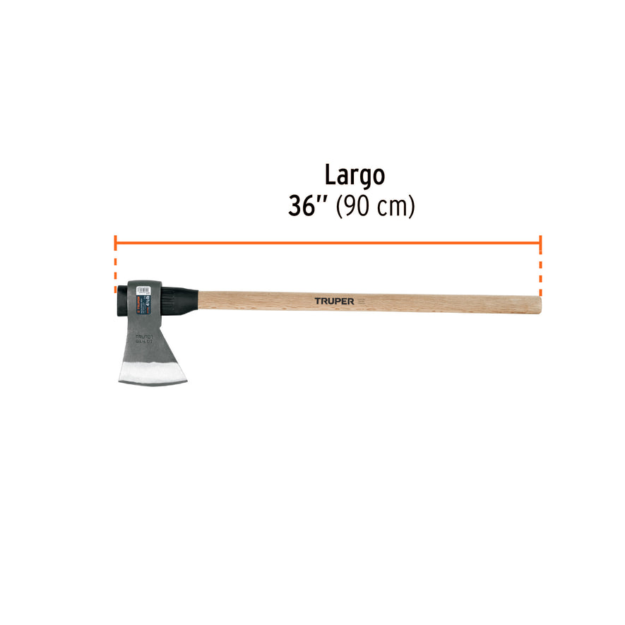 Hacha media labor 4-1/2 lb, mango de madera 36', TRUPER Caja con 2, 102985