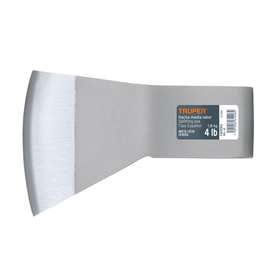 Hacha media labor 4 lb, sin mango, TRUPER Caja con 4, 14990