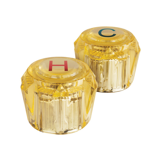 Juego 2 manerales acrílico ámbar p/lavabo y fregadero, Basic Caja con 4, 49457