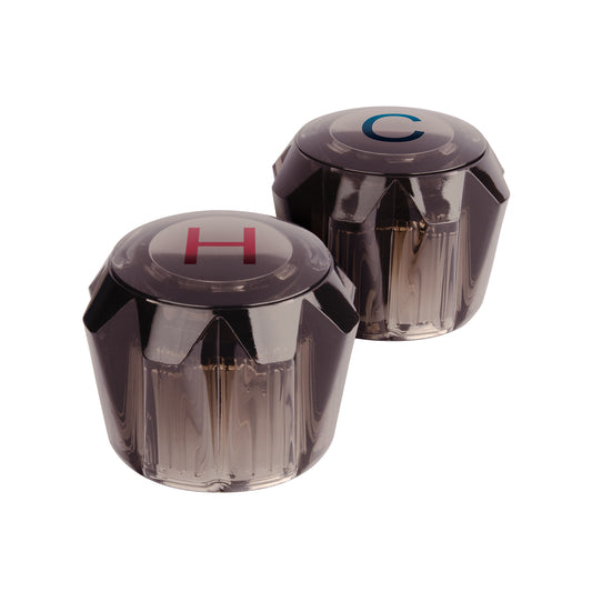 Juego 2 manerales acrílico humo p/lavabo y fregadero, Basic Caja con 4, 49458