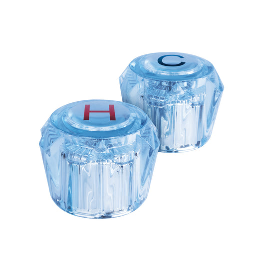 Juego 2 manerales acrílico azul p/lavabo y fregadero, Basic Caja con 4, 49456