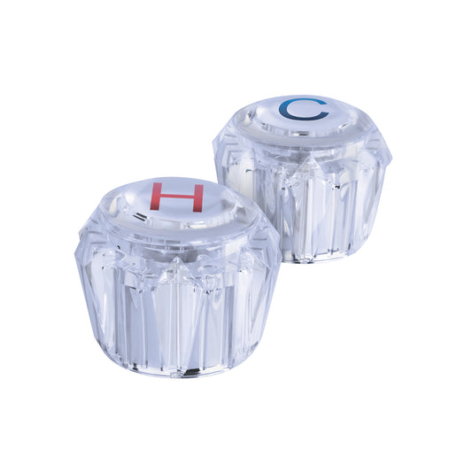 Juego 2 manerales acrílico trans p/lavabo y fregadero, Basic Caja con 4, 49244