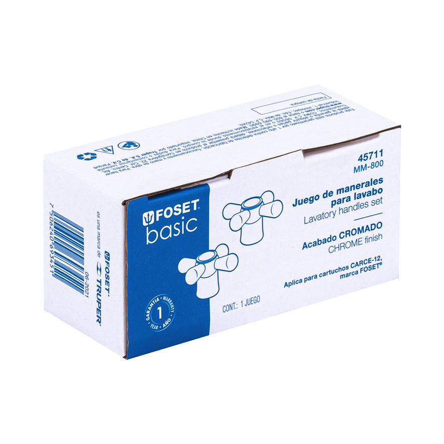 Juego de manerales de cruceta p/lav-fregadero, cromo, Basic Caja con 4, 45711