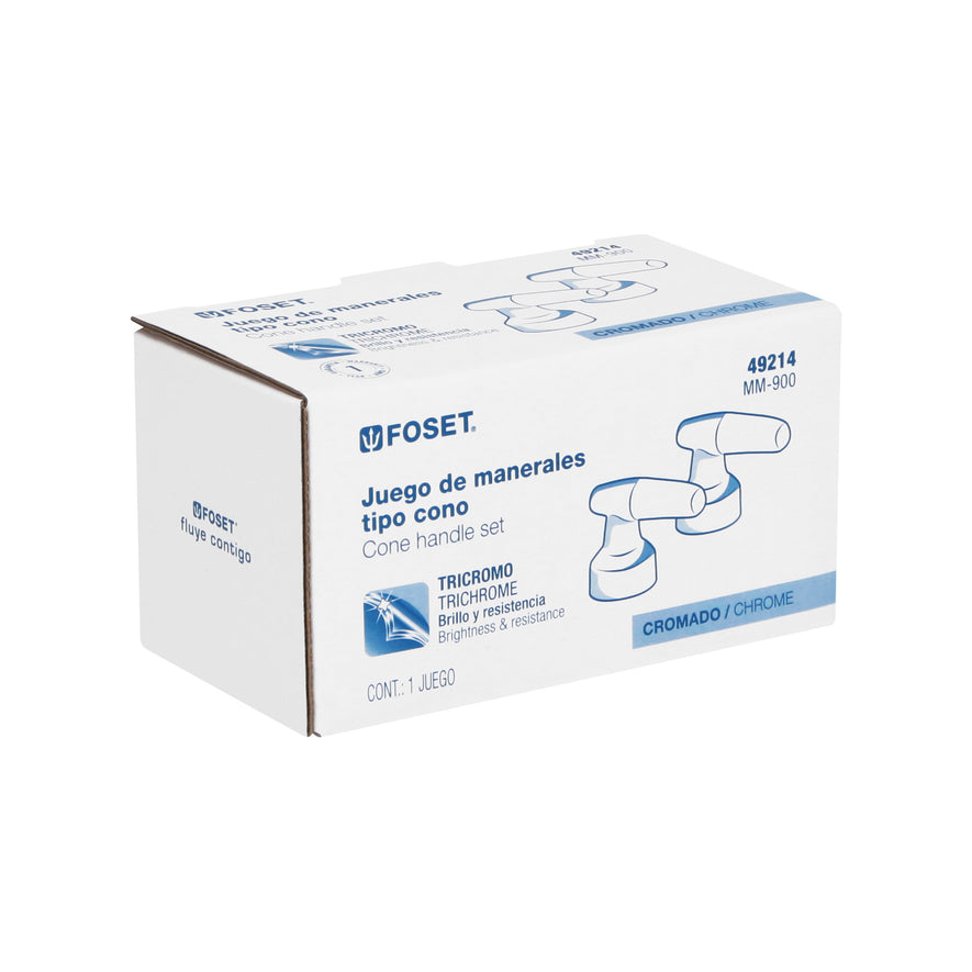 Juego de manerales cono p/lavabo-fregadero, cromo, Basic Caja con 4, 49214