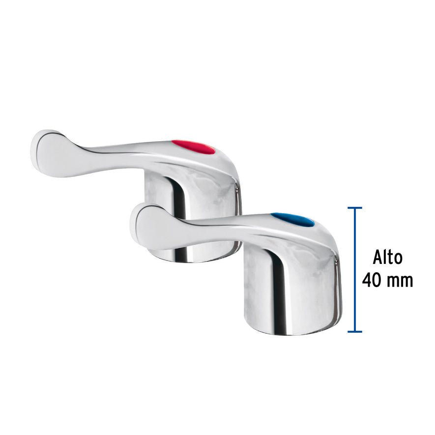 Juego de manerales de palanca p/lav-fregadero, cromo, Basic Caja con 4, 45518