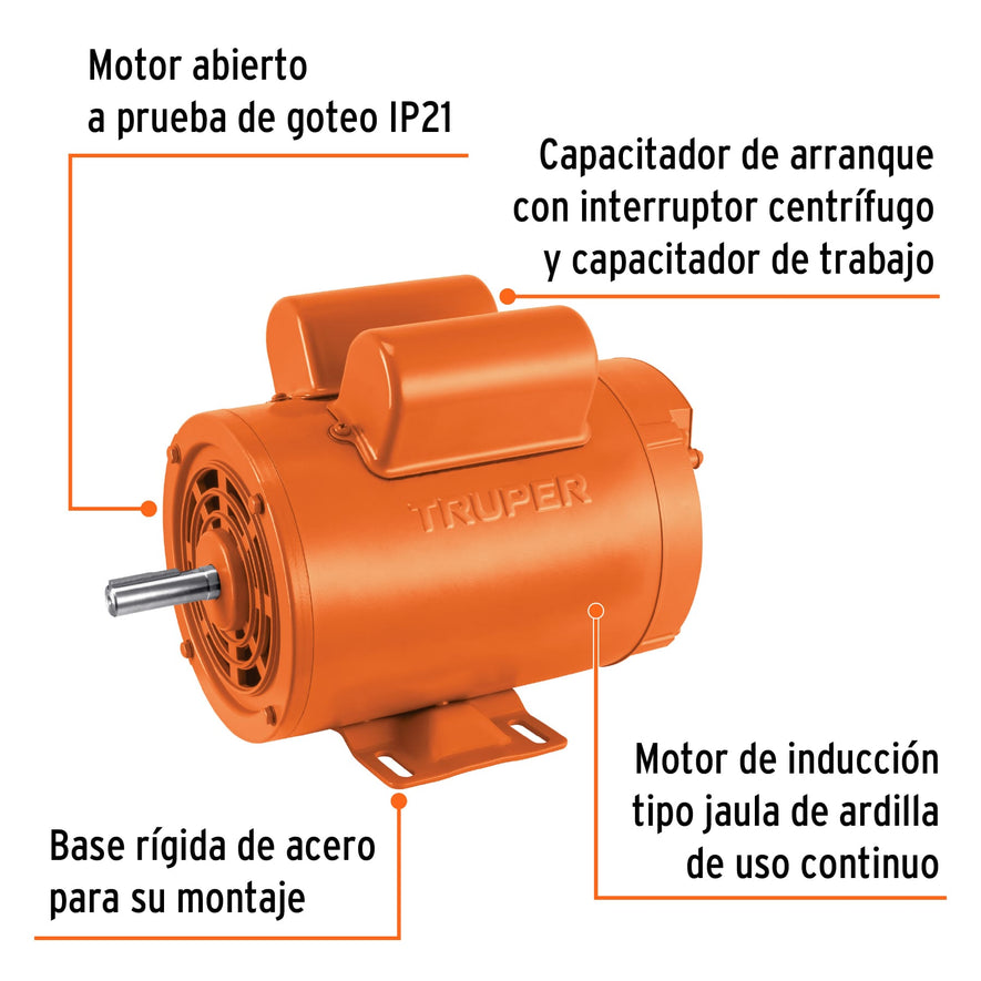 Motor eléctrico monofásico de 1 1/2 HP, baja velocidad, 102306