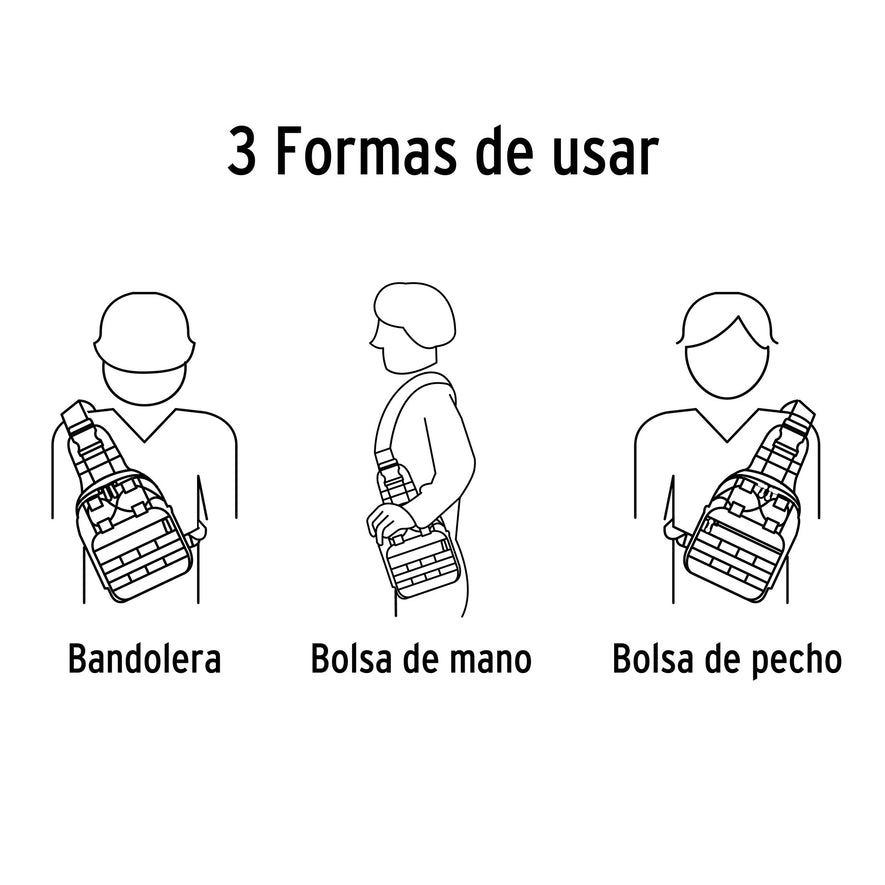 Mochila táctica multiusos negra, Truper, 67022