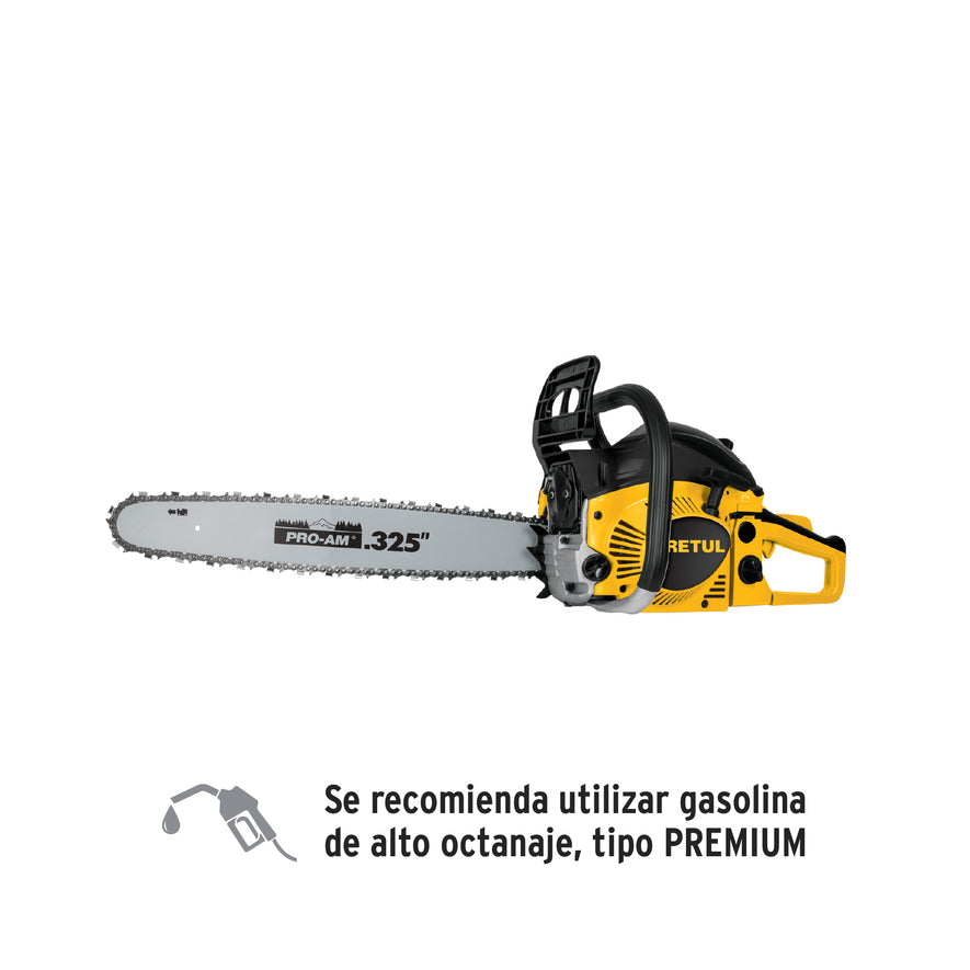 Motosierra 45 cc a gasolina con barra de 20', Pretul, 26015