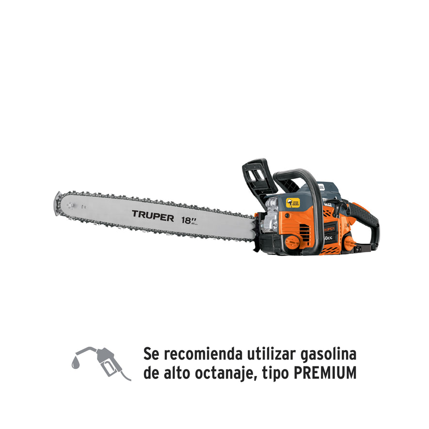 Motosierra 50 cc a gasolina con barra de 18', Truper, 102920