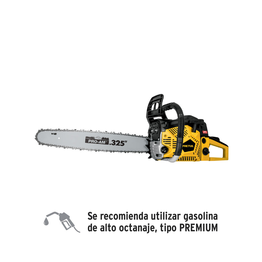 Motosierra 60 cc a gasolina con barra de 20', Pretul, 27045