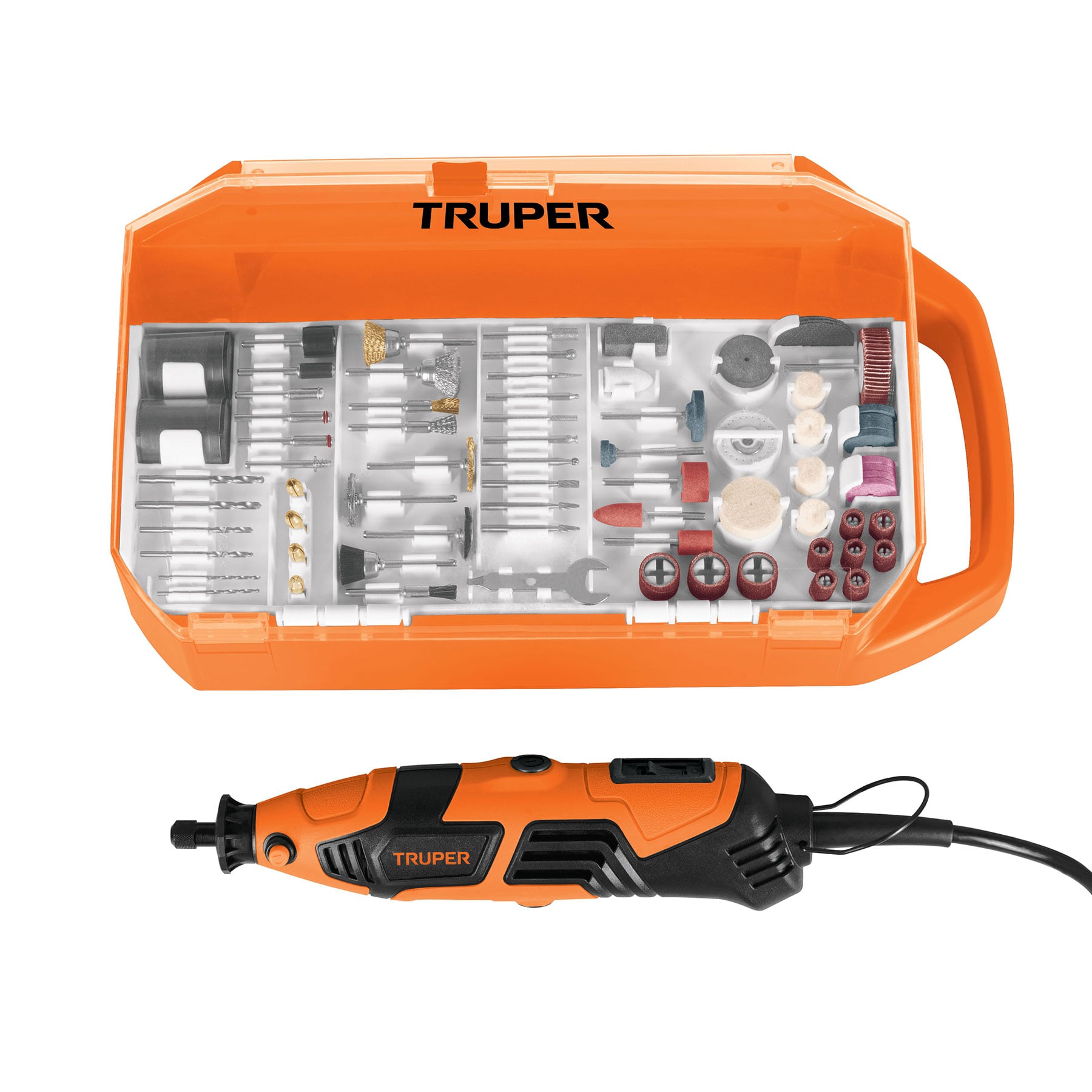 Herramienta rotativa 150W con 201 accesorios, TRUPER PRO, 101669