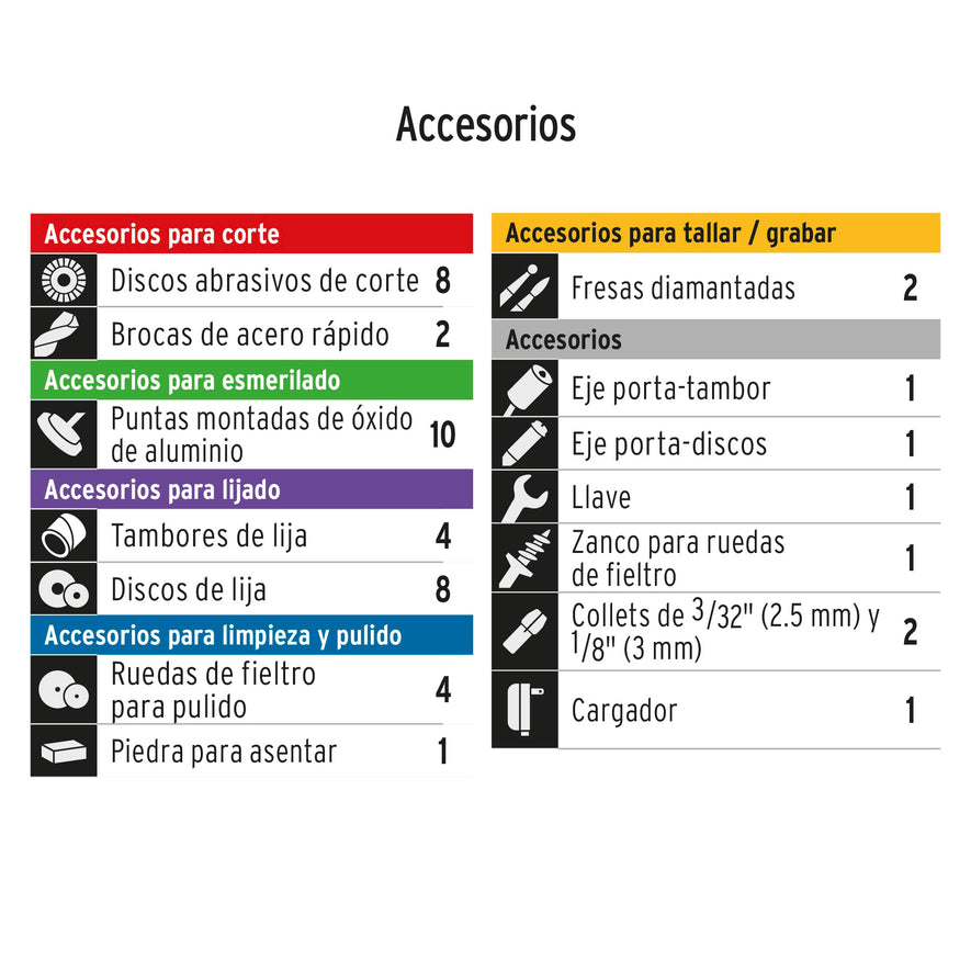 Herramienta rotativa inalámbrica 7.2V, TRUPER PRO, 102271