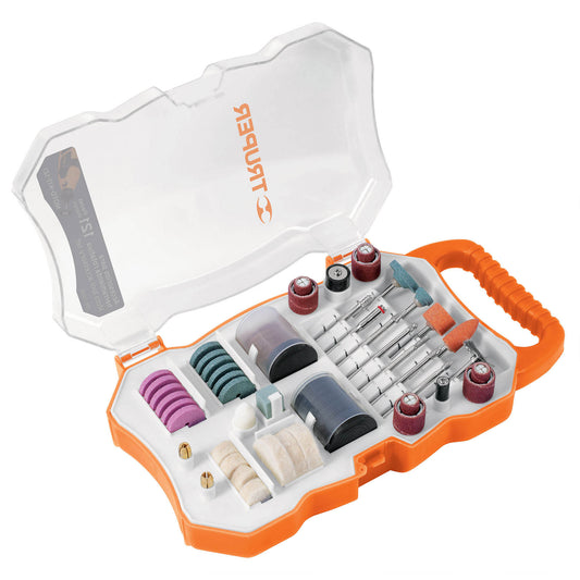 Kit de accesorios p/herramienta rotativa, 121 pzs, TRUPER Caja con 2, 100757