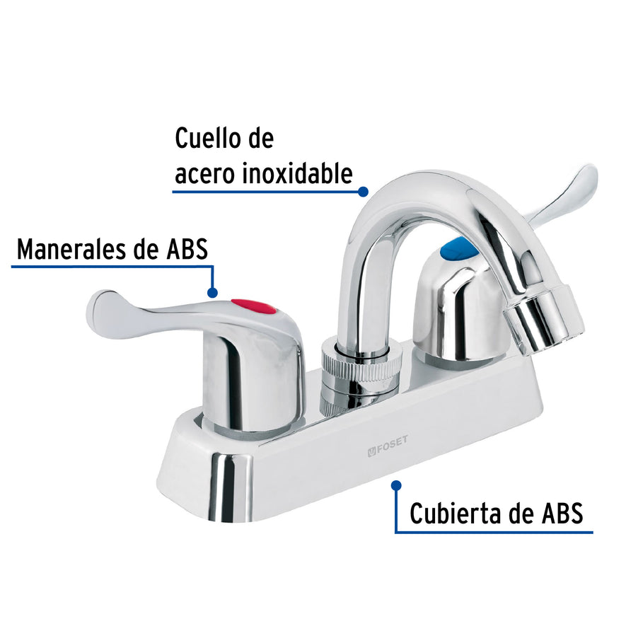 Mezcladora plástica 4' cuello curvo para lavabo, palanca Caja con 2, 45512