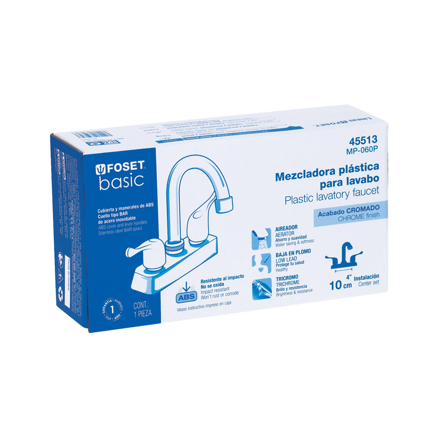 Mezcladora plástica 4' cuello tipo bar para lavabo, palanca Caja con 2, 45513