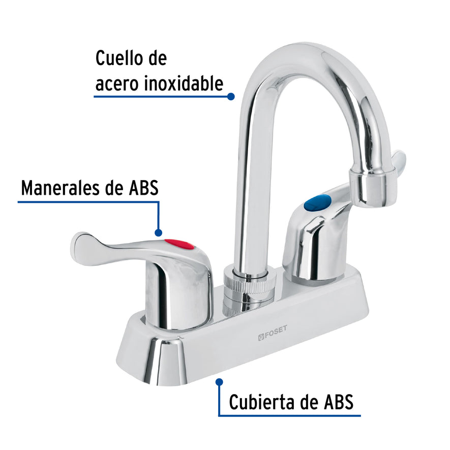 Mezcladora plástica 4' cuello tipo bar para lavabo, palanca Caja con 2, 45513