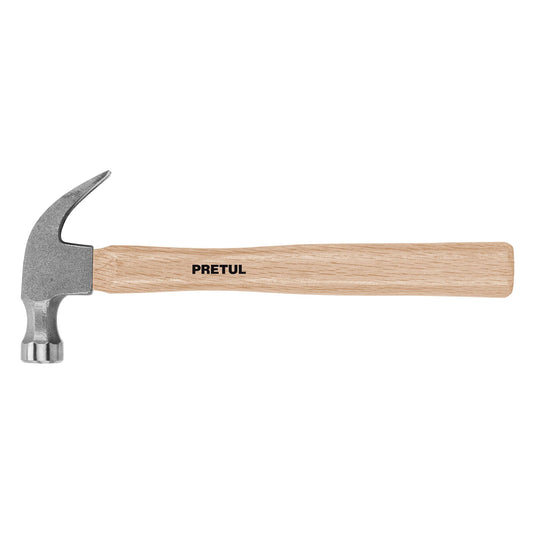 Martillo semipulido, 16 oz, uña curva, PRETUL Caja con 6, 22290