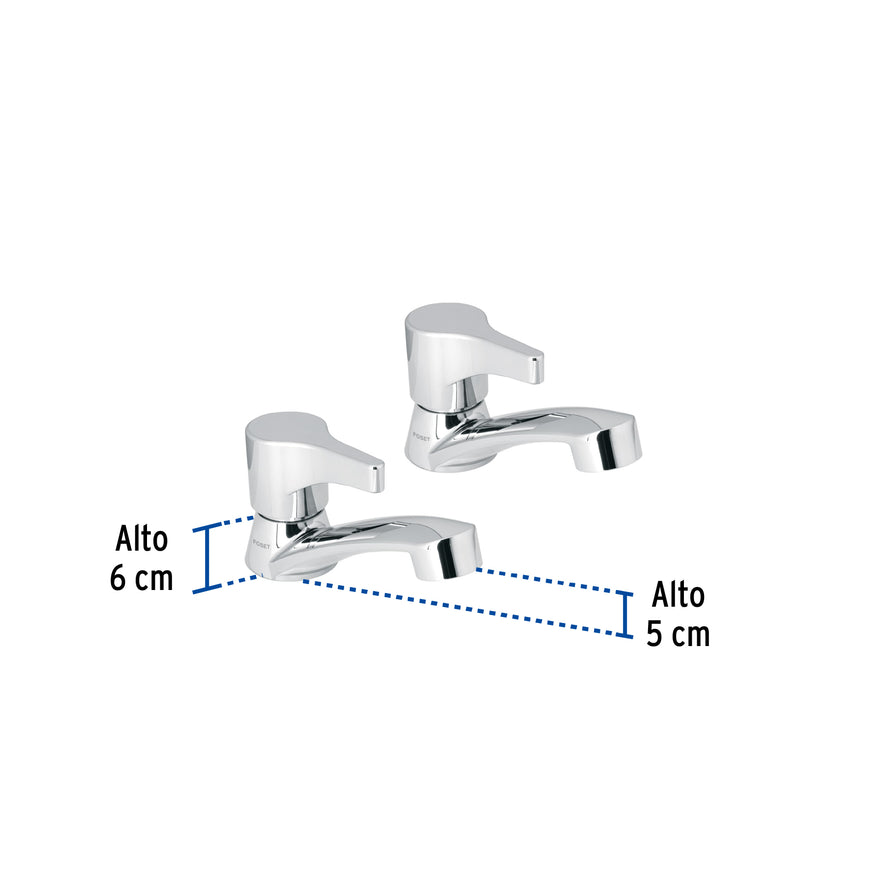 Juego 2 llaves para lavabo, ABS, manerales palanca, Basic Caja con 2, 48382