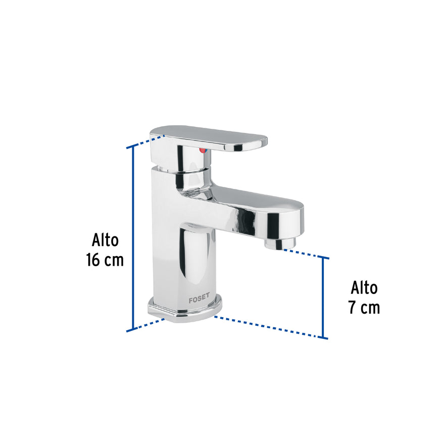 Monomando plástico para lavabo, maneral plano, Foset Basic Caja con 2, 48192