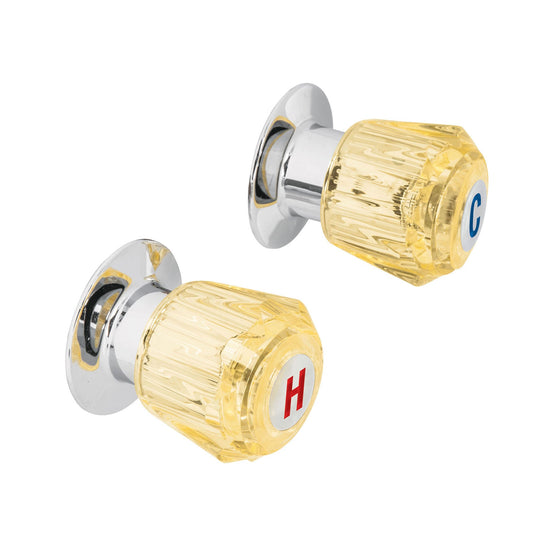 Juego de 2 manerales acrílico ámbar para regadera, Basic Caja con 4, 49462