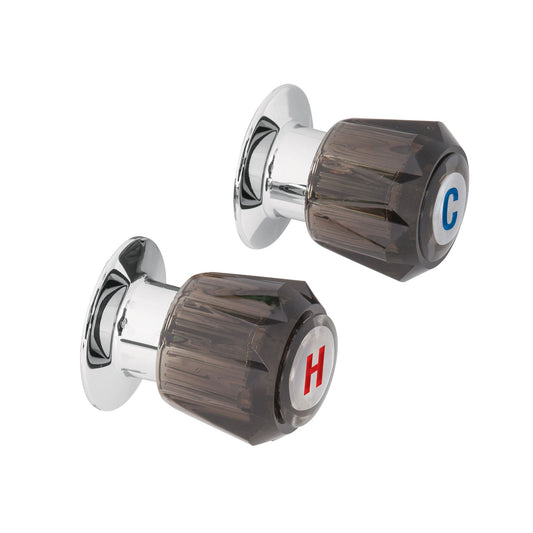 Juego de 2 manerales acrílico humo para regadera, Basic Caja con 4, 49463