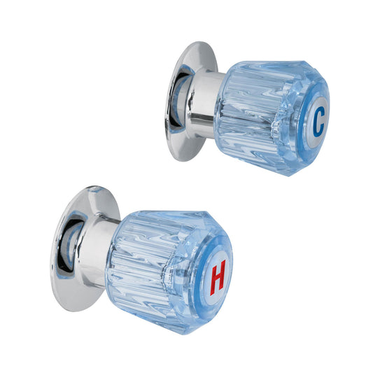 Juego de 2 manerales acrílico azul para regadera, Basic Caja con 4, 49461