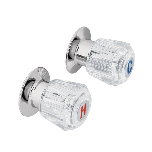 Juego de 2 manerales acrílico trans. para regadera, Basic Caja con 4, 49242