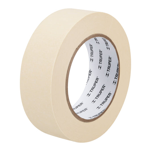 Cinta masking tape de 1-1/2' x 50 m, Truper Caja con 6, 12592