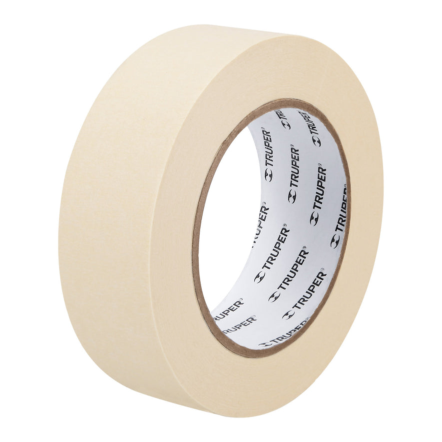 Cinta masking tape de 1-1/2' x 50 m, Truper Caja con 6, 12592