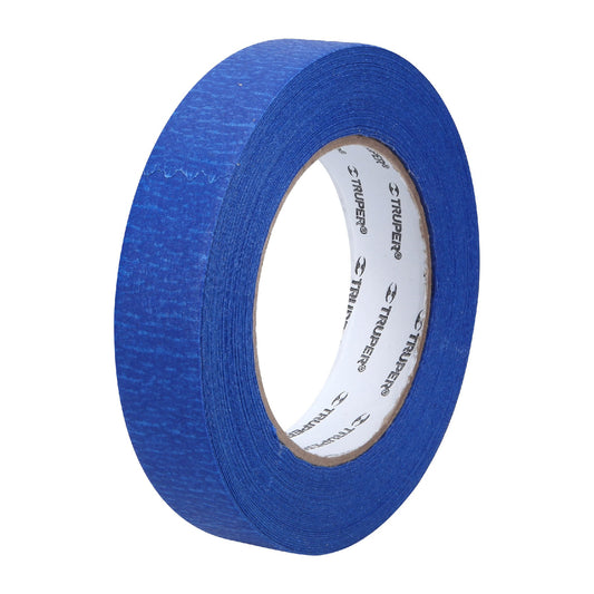 Cinta masking tape azul de 1' x 50 m para pintor, Truper Caja con 6, 12622