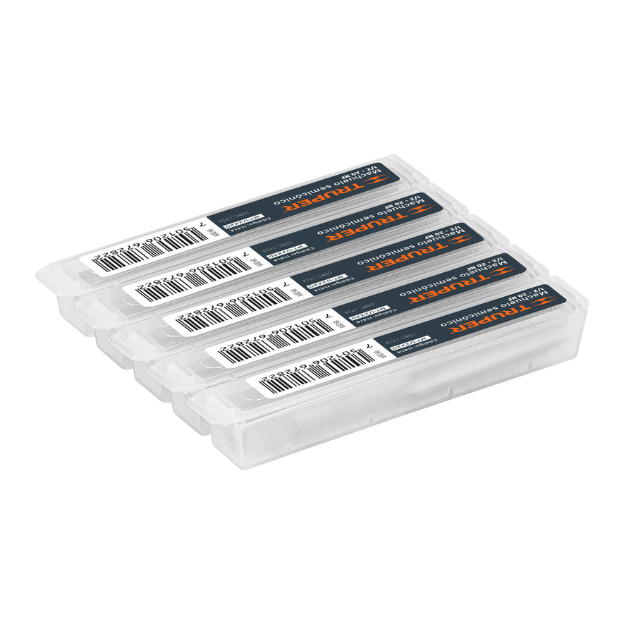 Machuelo semicónico 1/2' x 20 cuerda fina, Truper Caja con 5, 11414