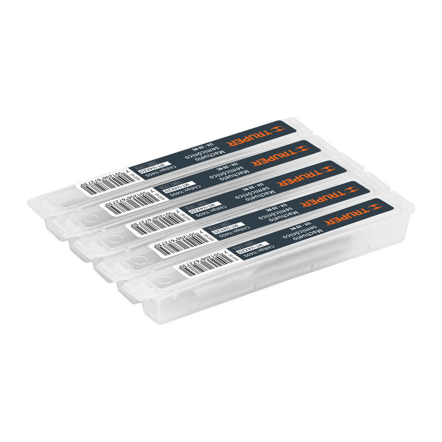 Machuelo semicónico 1/4' x 20 cuerda gruesa, Truper Caja con 5, 11405