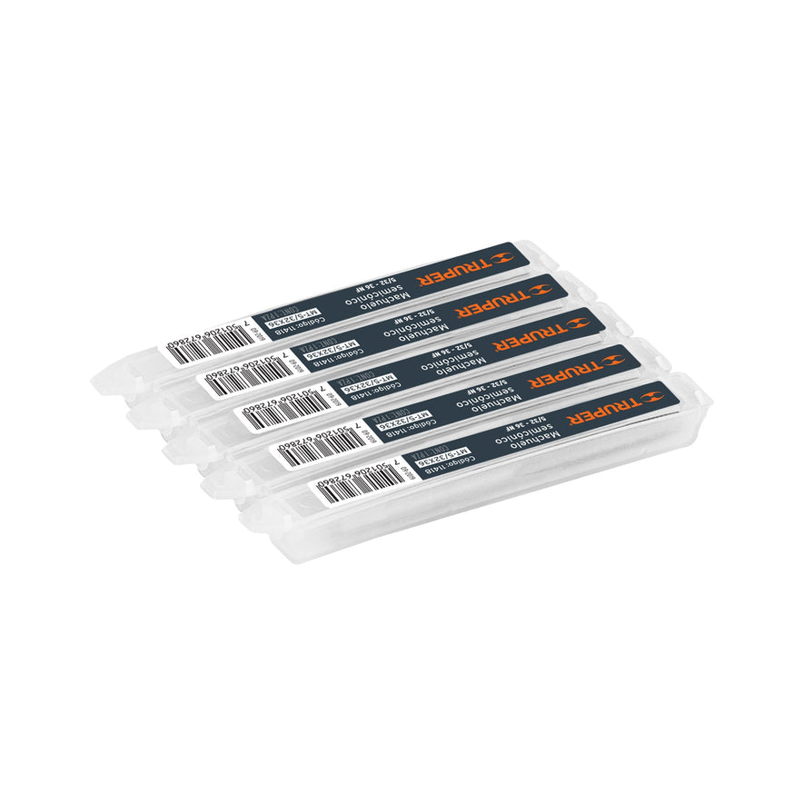 Machuelo semicónico 5/32' x 36 cuerda fina, Truper Caja con 5, 11418