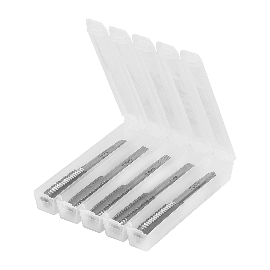 Machuelo semicónico 7/16' x 14 cuerda gruesa, Truper Caja con 5, 11411