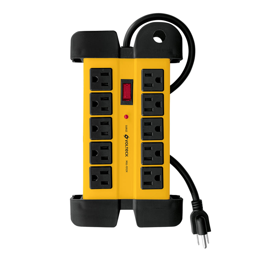 Multicontacto 14 AWG industrial supresor picos 10 entradas Caja con 3, 48190