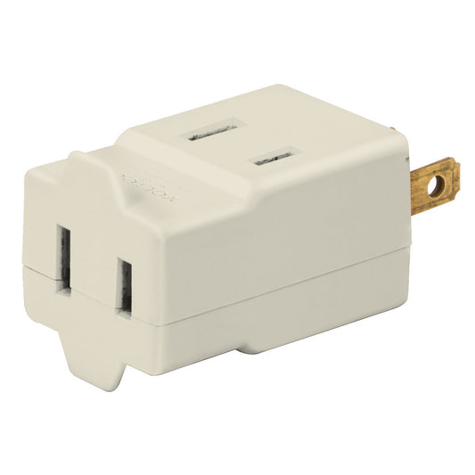 Multicontacto triple, tipo cubo, Volteck Caja con 6, 46808