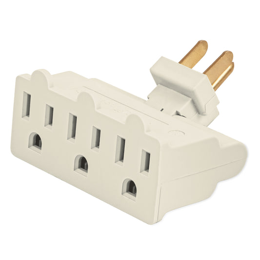 Multicontacto triple aterrizado, tipo bisagra, Volteck Caja con 6, 46801