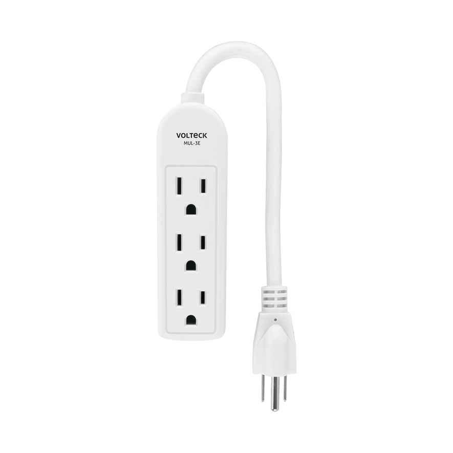 Multicontacto doméstico 3 entradas, VOLTECK Caja con 6, 45864
