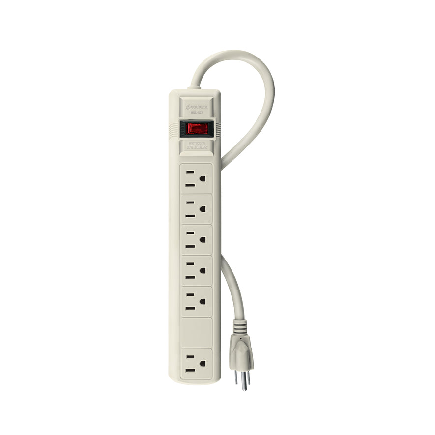 Multicontacto 14 AWG 6 entradas supresor de picos 270 joules Caja con 6, 47183