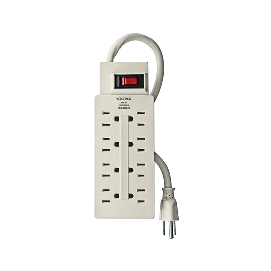 Multicontacto 14 AWG 8 entradas supresor de picos 110 joules Caja con 6, 47187