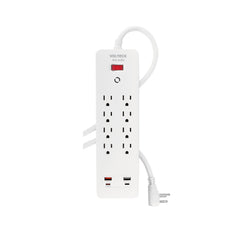 Multicontacto 8 entradas, 2 USB A + 2 USB C, blanco, VOLTECK, 45586