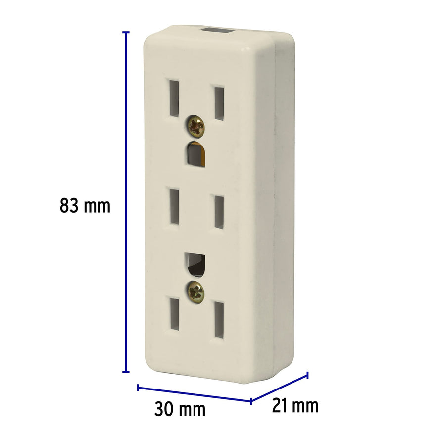 Multicontacto triple para extensión, 2 polos + tierra Caja con 12, 46813