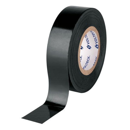 Cinta de aislar de 18 m x 19 mm, negra, Volteck Caja con 6, 46160
