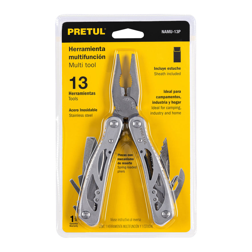 Multiherramienta con 13 funciones,PRETUL Caja con 4, 24105