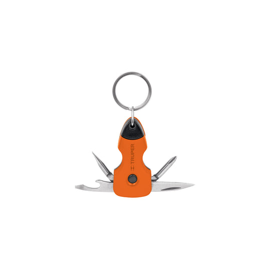 Multiherramienta 6 funciones, con LED, tipo llavero, Truper Caja con 6, 13336