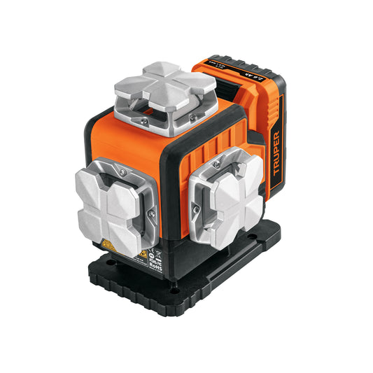 Nivel láser verde, alcance 30m,16 líneas, recargable, TRUPER, 104111