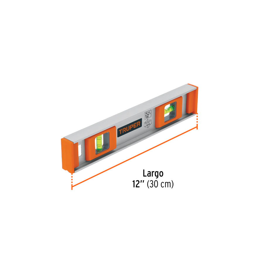 Nivel profesional de 12' con protección de ABS, Truper Caja con 3, 17030