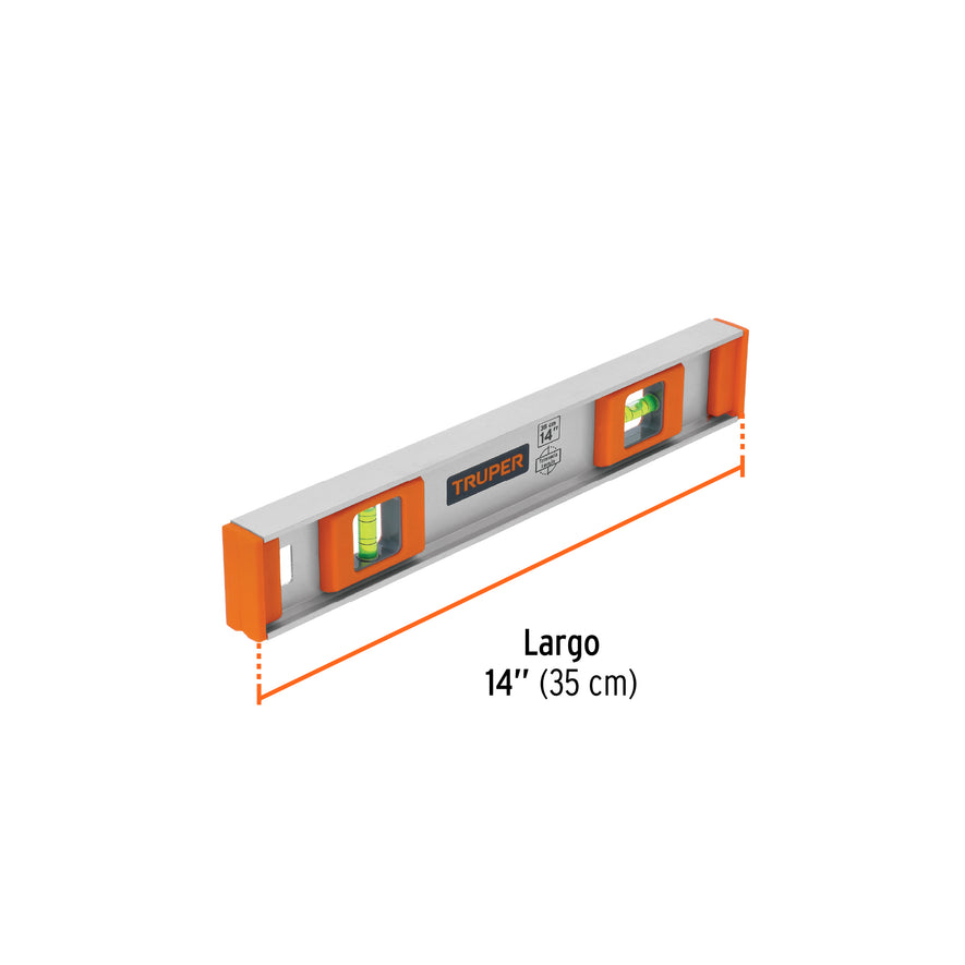Nivel profesional de 14' con protección de ABS, Truper Caja con 3, 17032